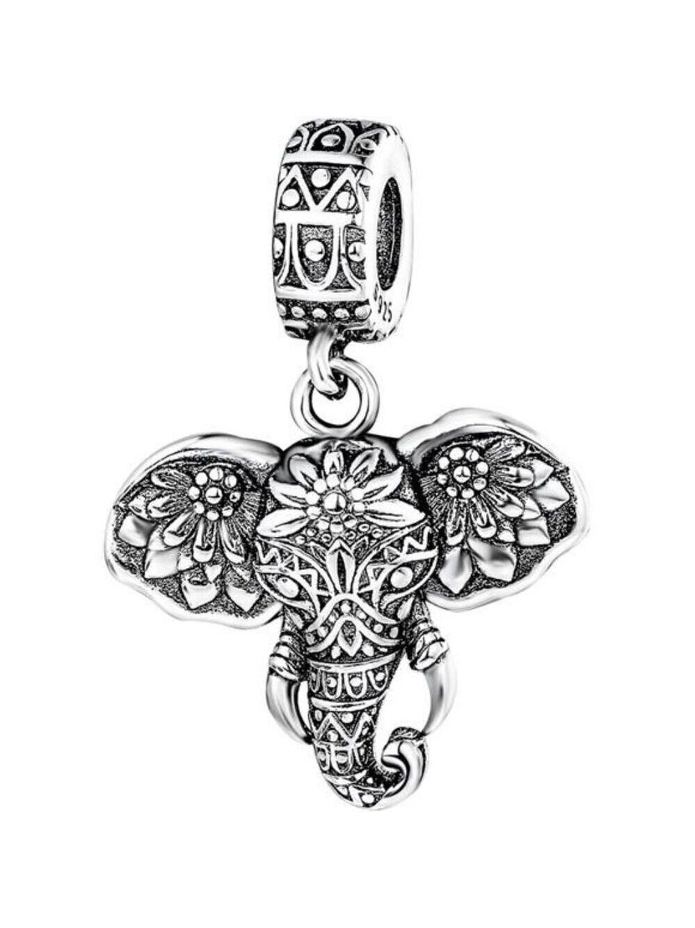 925 sterling silver lucky elephant charm bead fits Pandora bracelet necklace jew